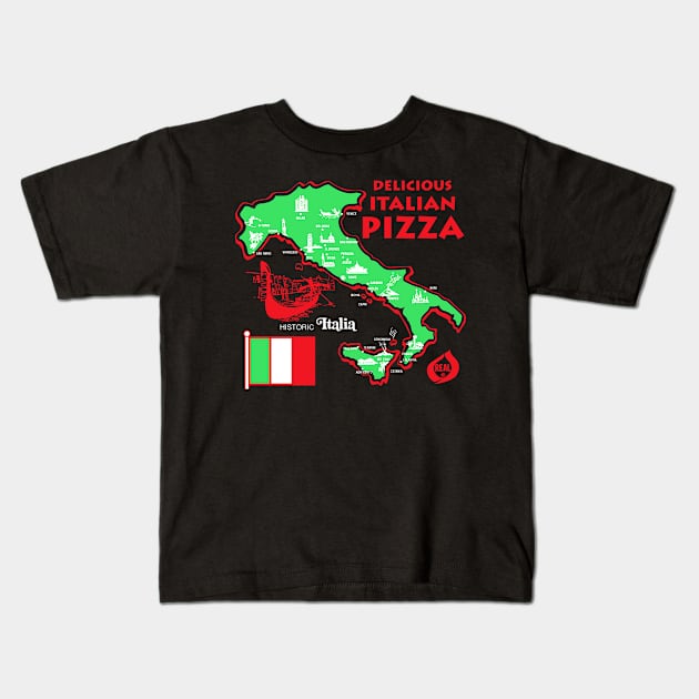 Delicious Italian Pizza Kids T-Shirt by BiggStankDogg